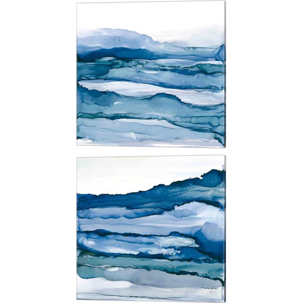 Blue Grayscape by Chris Paschke 14" x 14" Canvas Wall Art (Set of 2)